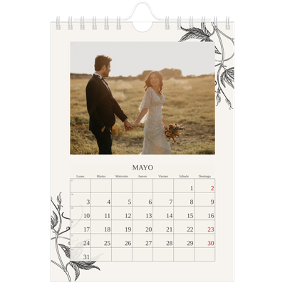 Calendario personalizado A5 — Tinta y hiedra [Mayo]