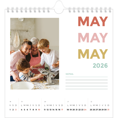 Calendarios Cuadrados — Tipografía colorida [portada]