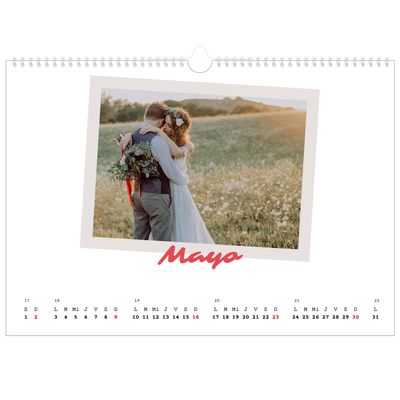 Calendario A3 horizontal — Firmado en carmín [Mayo]