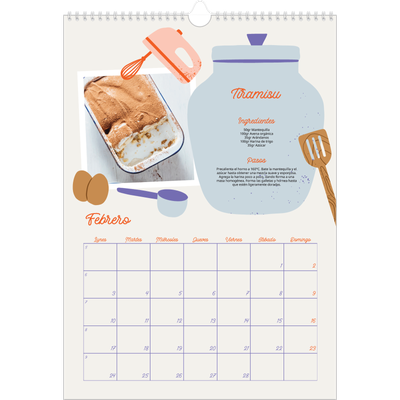 Calendarios A3 — Año en recetas [Febrero]