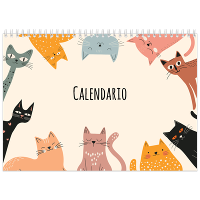 Calendario personalizado doble A4 — Gatos y garabatos [portada]