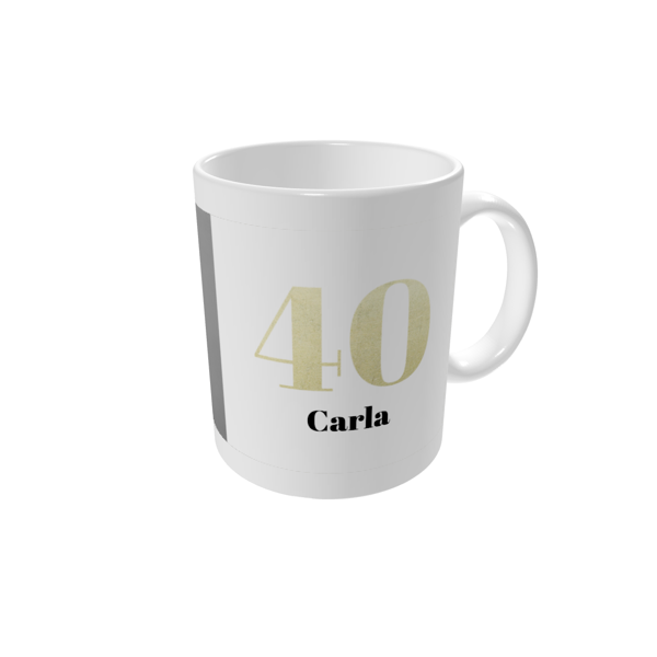 Tazas personalizadas — Números grandes de purpurina 40