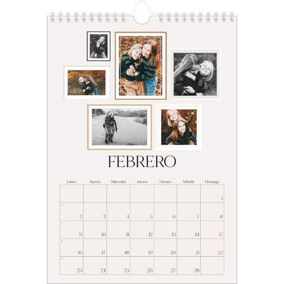 Calendario personalizado A4 — Galería de fotos de pared [Febrero]