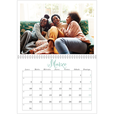 Calendario personalizado doble A4 — Hola, mundo [Marzo]