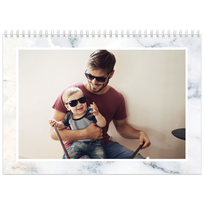 Calendario personalizado doble A4 — Fondos de mármol [portada]