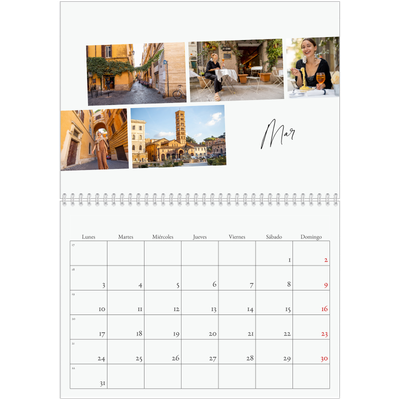Calendario personalizado doble A4 — Descanso de la ciudad [Marzo]