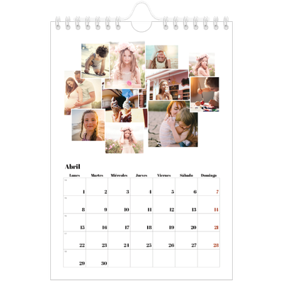 Calendario personalizado A5 — Formas de collage [Abril]