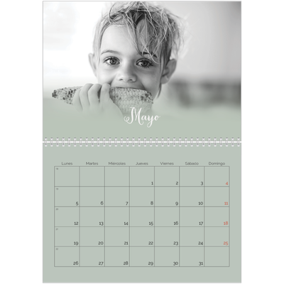 Calendario personalizado doble A4 — Verde bruma [portada]