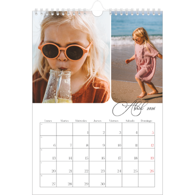 Calendario personalizado A4 — Fotos y caligrafía [Abril]