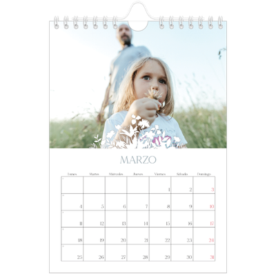 Calendario personalizado A5 — Motivo floral [Marzo]