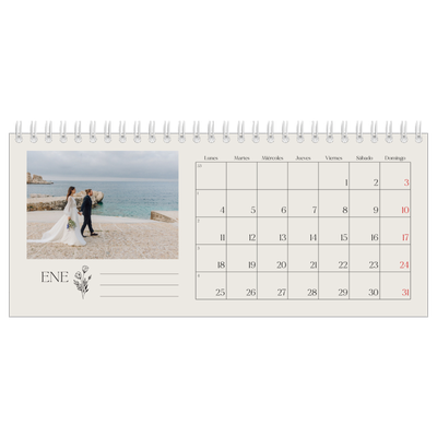 Calendarios de mesa — Iniciales en flor [Enero]