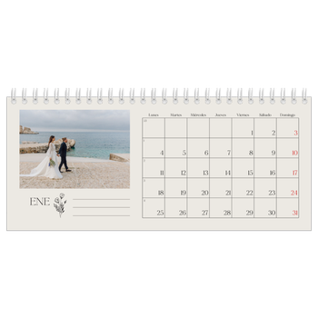 Calendario fotográfico de escritorio — Iniciales en flor