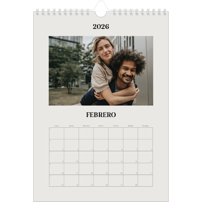 Calendario personalizado A4 — Marfil simple [Febrero]