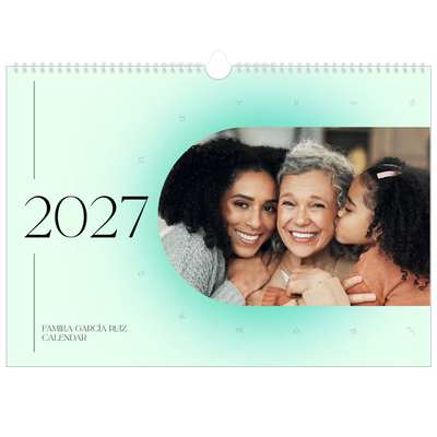 Calendario A3 horizontal — Degradado astrológico [portada]