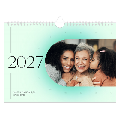 Calendario A4 horizontal — Degradado astrológico [portada]