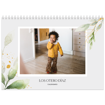 Calendario personalizado doble A4 — Salpicado floral [portada]