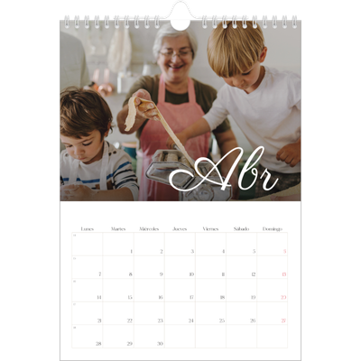 Calendario personalizado A4 — Mes escrito a mano [Abril]