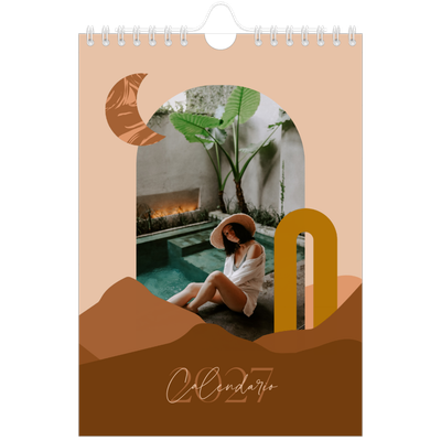 Calendario personalizado A5 — Montañas neutrales [portada]