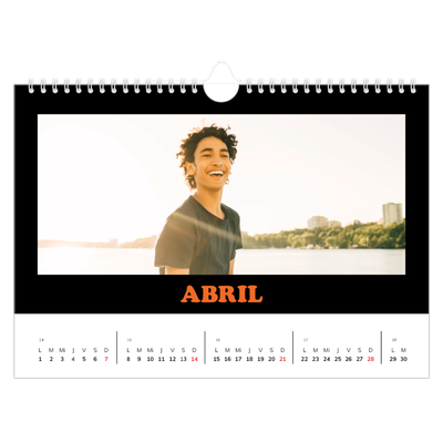 Calendario A4 horizontal — Tipo divertido [Abril]