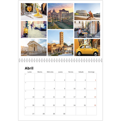 Calendario personalizado doble A4 — Estructura [Abril]