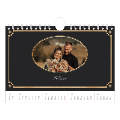 Calendario personalizado A5 — Clásico vintage [Febrero]
