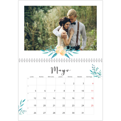Calendario personalizado doble A4 — Ilustraciones de flores [portada]
