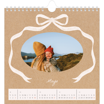 Calendarios Cuadrados — Papel kraft y lazo [portada]