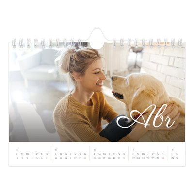 Calendario personalizado A5 — Mes escrito a mano [Abril]
