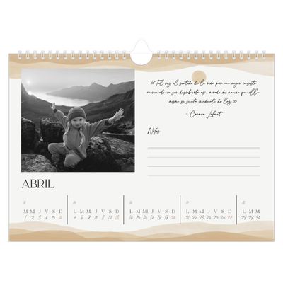 Calendario A4 horizontal — Citas que inspiran [Abril]