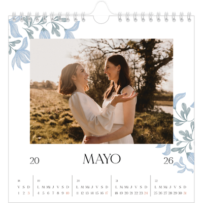 Calendarios Cuadrados — Romance en blanco y azul [portada]