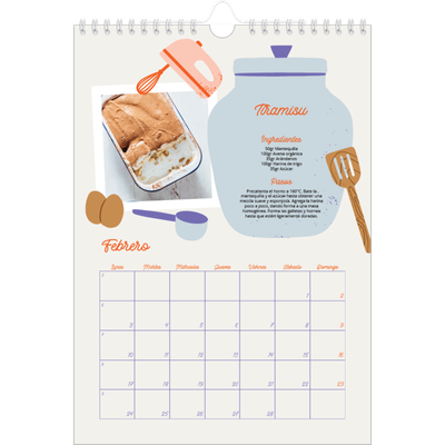 Calendario personalizado A4 — Año en recetas [Febrero]