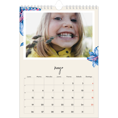 Calendario personalizado A4 — Flores pintadas [portada]
