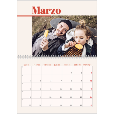 Calendario personalizado doble A4 — Nostalgia de los 90 [Marzo]