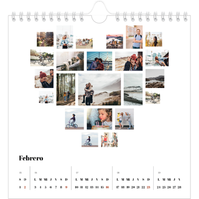 Calendarios Cuadrados — Formas de collage [Febrero]