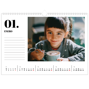 Calendario personalizado A3 horizontal  — Serif y momentos