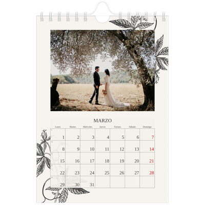 Calendario personalizado A5 — Tinta y hiedra [Marzo]