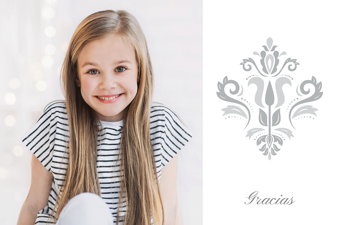 Tarjetas de agradecimiento — Marco con adornos