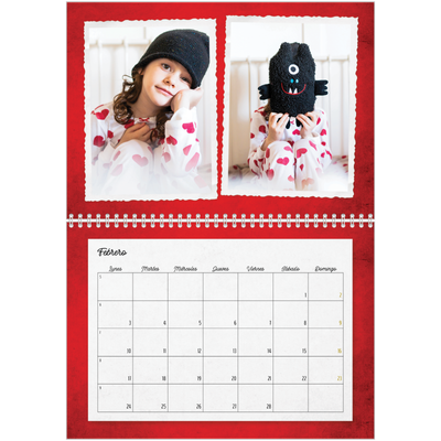 Calendario personalizado doble A4 — Colección de fotos [Febrero]