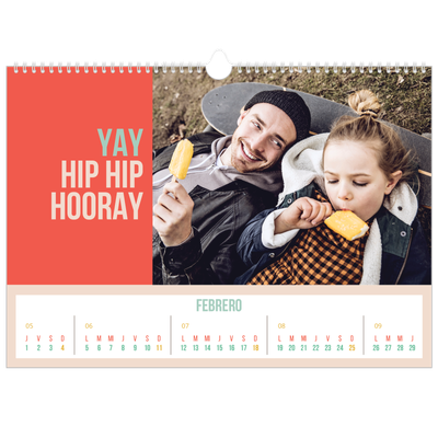 Calendario A3 horizontal — Brillante y bonito [Febrero]