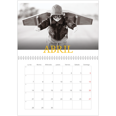 Calendario personalizado doble A4 — Estilo Heritage [Abril]