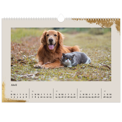 Calendario A3 horizontal — Classic Gold [Abril]