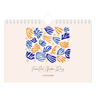 Calendario personalizado A5 — Coral minimalista [portada]