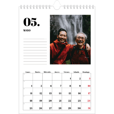 Calendario personalizado A4 — Serif y momentos [portada]