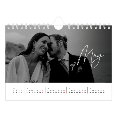 Calendario personalizado A5 — Escritura elegante [portada]