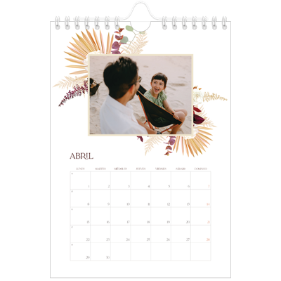 Calendario personalizado A5 — Boho [Abril]