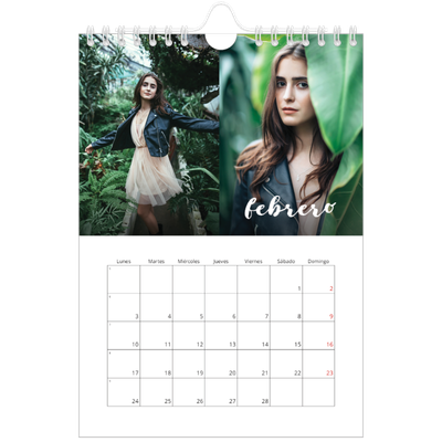 Calendario personalizado A5 — Guión sencillo [Febrero]