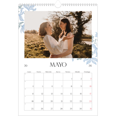 Calendarios A3 — Romance en blanco y azul [portada]