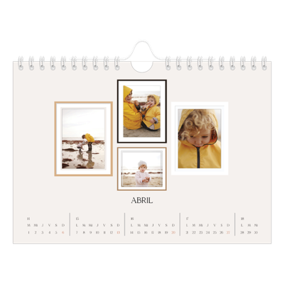 Calendario personalizado A5 — Galería de fotos de pared [Abril]