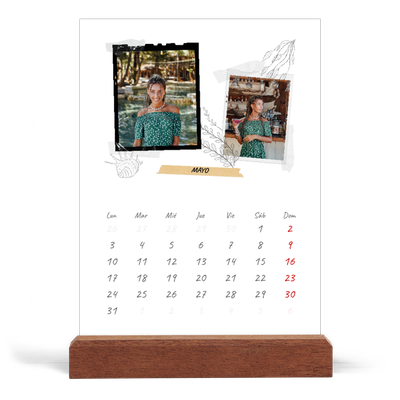 Calendario de mesa con base de madera - vertical  — Scrapbook con estilo [portada]