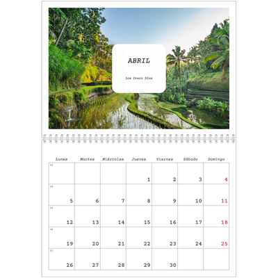 Calendario personalizado doble A4 — La historia completa [Abril]